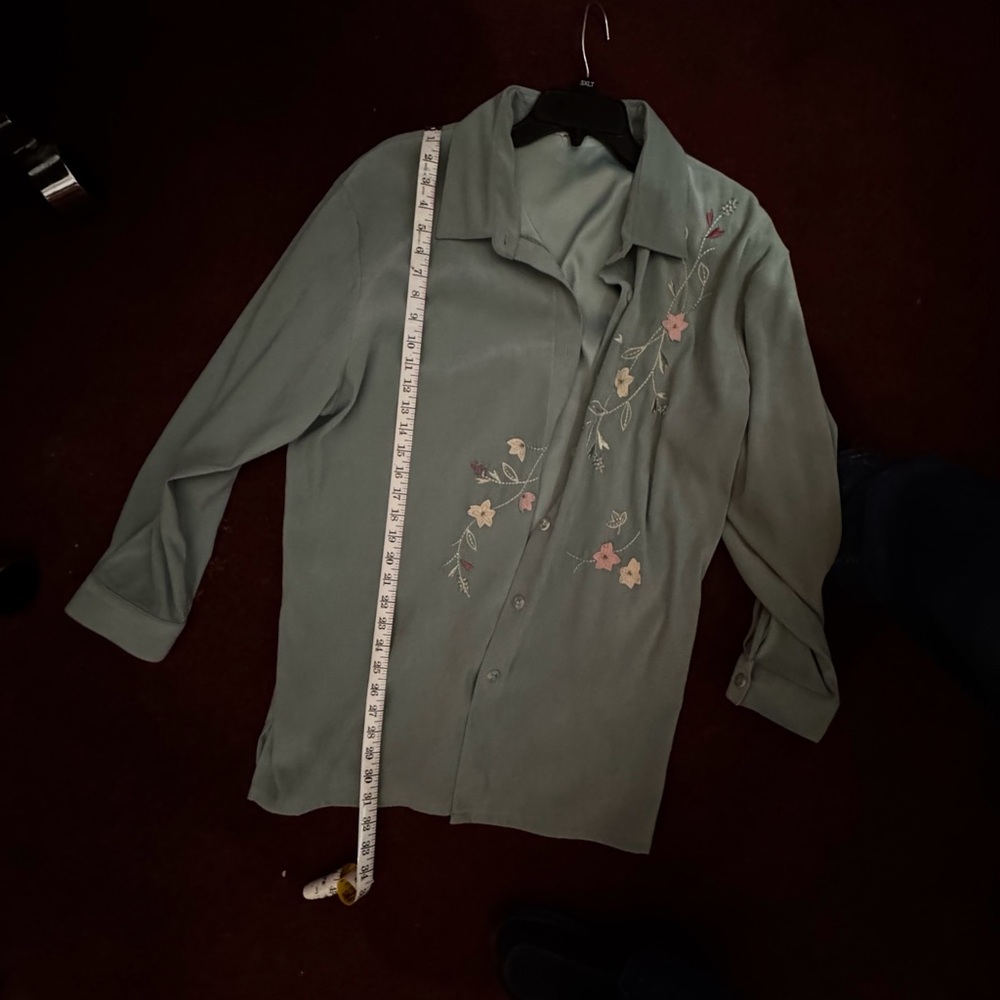 Embroidered Floral Women's Jacket - Green - Picture 7 of 7